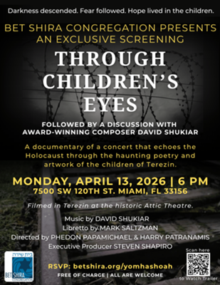 Bet Shira Presents an Exclusive Screening of Through Children’s Eyes
