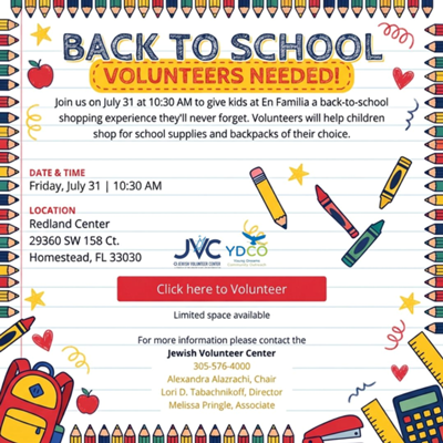 Back To School Volunteering with the JVC and Young Dreams Community Outreach