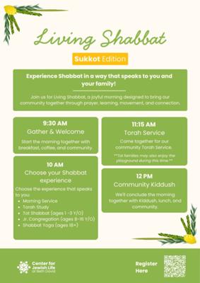 Living Shabbat - Sukkot Edition at the Center for Jewish Life BD