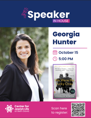 NYT Best Selling Author: Georgia Hunter Center of Jewish Life BD