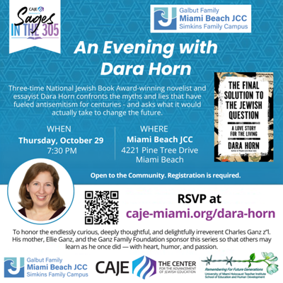 #SAGESinthe305 & MBJCC Present: Dara Horn