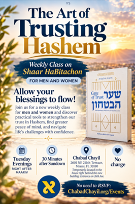 The Art of Trusting Hashem - Weekly Class on Shaar HaBitachon