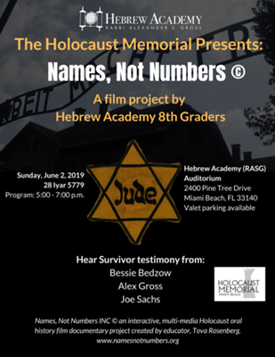 The Holocaust Memorial Presents: Names, Not Numbers ©