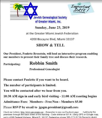 Jewish Genealogical Society of Greater Miami