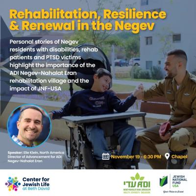 Rehabilitation, Resilience & Renewal in the Negav