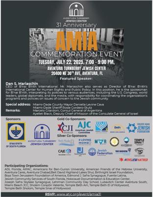 31st Anniversary of the AMIA Center Bombing in Argentina