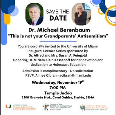SPECIAL INVITE:LECTURE ANTISEMITISM/HOLOCAUST