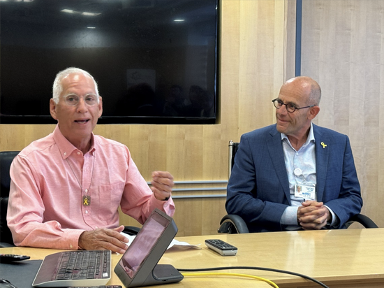 Bob Berrin with Dr. Ofer Merin, CEO of Shaare Zedek Medical Center, another Israel Emergency Fund  grantee